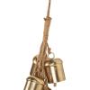imageDeco 79 Metal Indoor Outdoor Decorative Bells Cluster Meditation Bell with Jute Hanging Rope Cow Bell 8quot x 8quot x 26quot Gold9 x 9 x 25