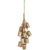 imageDeco 79 Metal Indoor Outdoor Decorative Bells Cluster Meditation Bell with Jute Hanging Rope Cow Bell 8quot x 8quot x 26quot Gold9 x 9 x 25