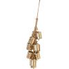 imageDeco 79 Metal Indoor Outdoor Decorative Bells Cluster Meditation Bell with Jute Hanging Rope Cow Bell 8quot x 8quot x 26quot Gold9 x 9 x 25