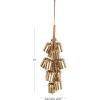 imageDeco 79 Metal Indoor Outdoor Decorative Bells Cluster Meditation Bell with Jute Hanging Rope Cow Bell 8quot x 8quot x 26quot Gold9 x 9 x 25