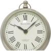 imageDeco 79 Stainless Steel Metal Decorative Clock Mantel Clock with Ring Top Tabletop Clock 6quot x 3quot x 7quot Silver5 x 2 x 6