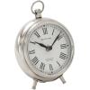 imageDeco 79 Stainless Steel Metal Decorative Clock Mantel Clock with Ring Top Tabletop Clock 6quot x 3quot x 7quot Silver5 x 2 x 6