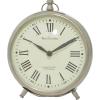imageDeco 79 Stainless Steel Metal Decorative Clock Mantel Clock with Ring Top Tabletop Clock 6quot x 3quot x 7quot Silver6 x 3 x 7