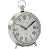 imageDeco 79 Stainless Steel Metal Decorative Clock Mantel Clock with Ring Top Tabletop Clock 6quot x 3quot x 7quot Silver6 x 3 x 7