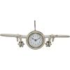 imageThe Novogratz Aluminum Metal Decorative Clock Airplane Mantel Clock Tabletop Clock 16quot x 6quot x 6quot SilverSMALL SIZE