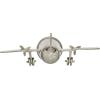 imageThe Novogratz Aluminum Metal Decorative Clock Airplane Mantel Clock Tabletop Clock 16quot x 6quot x 6quot SilverSMALL SIZE