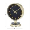 imageThe Novogratz Stainless Steel Metal Decorative Clock Mantel Clock with Black Face Tabletop Clock 6quot x 4quot x 9quot GoldGold