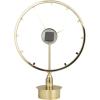 imageThe Novogratz Stainless Steel Metal Decorative Clock Mantel Clock with Black Face Tabletop Clock 6quot x 4quot x 9quot GoldGold