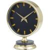 imageThe Novogratz Stainless Steel Metal Decorative Clock Mantel Clock with Black Face Tabletop Clock 6quot x 4quot x 9quot GoldGold