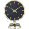 imageThe Novogratz Stainless Steel Metal Decorative Clock Mantel Clock with Black Face Tabletop Clock 6quot x 4quot x 9quot GoldGold