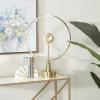 imageThe Novogratz Stainless Steel Metal Decorative Clock Mantel Clock with Black Face Tabletop Clock 6quot x 4quot x 9quot GoldGold