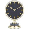 imageThe Novogratz Stainless Steel Metal Decorative Clock Mantel Clock with Black Face Tabletop Clock 6quot x 4quot x 9quot GoldGold