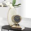 imageThe Novogratz Stainless Steel Metal Decorative Clock Mantel Clock with Black Face Tabletop Clock 6quot x 4quot x 9quot GoldGold