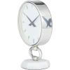 imageThe Novogratz Stainless Steel Metal Decorative Clock Mantel Clock with Black Face Tabletop Clock 6quot x 4quot x 9quot GoldSilver