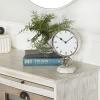 imageThe Novogratz Stainless Steel Metal Decorative Clock Mantel Clock with Black Face Tabletop Clock 6quot x 4quot x 9quot GoldSilver