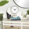 imageThe Novogratz Stainless Steel Metal Decorative Clock Mantel Clock with Black Face Tabletop Clock 6quot x 4quot x 9quot GoldSilver