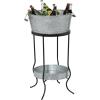 imageDeco 79 Metal 6 Bottle Ice Bucket with Lower Shelf 19quot x 19quot x 34quot Gray