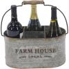 imageDeco 79 Metal Galvanized Farm House 6 Bottle Wine Holder 13quot x 9quot x 7quot Gray