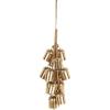 imageDeco 79 Metal Indoor Outdoor Decorative Bells Cluster Meditation Bell with Jute Hanging Rope Cow Bell 8quot x 8quot x 26quot Gold9 x 9 x 25