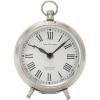 imageDeco 79 Stainless Steel Metal Decorative Clock Mantel Clock with Ring Top Tabletop Clock 6quot x 3quot x 7quot Silver5 x 2 x 6