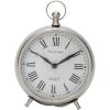 imageDeco 79 Stainless Steel Metal Decorative Clock Mantel Clock with Ring Top Tabletop Clock 6quot x 3quot x 7quot Silver6 x 3 x 7