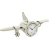imageThe Novogratz Aluminum Metal Decorative Clock Airplane Mantel Clock Tabletop Clock 16quot x 6quot x 6quot SilverSMALL SIZE