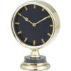 imageThe Novogratz Stainless Steel Metal Decorative Clock Mantel Clock with Black Face Tabletop Clock 6quot x 4quot x 9quot GoldGold