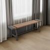 imageDeco 79 Foyer Hallway Front Door Doorway Living Mudroom Bedroom Waiting Room Industrial Iron Bench 55quot x 13quot x 18quot BrownBrown