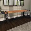 imageDeco 79 Foyer Hallway Front Door Doorway Living Mudroom Bedroom Waiting Room Industrial Iron Bench 55quot x 13quot x 18quot BrownBrown
