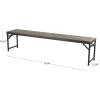 imageDeco 79 Foyer Hallway Front Door Doorway Living Mudroom Bedroom Waiting Room Industrial Iron Bench 55quot x 13quot x 18quot BrownDark Brown