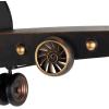 imageDeco 79 Metal Airplane Decorative Wall Clock Wall Clock for Home with Gold Accents Wall Clock for Room 63quot x 8quot x 18quot Dark Brown