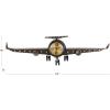 imageDeco 79 Metal Airplane Decorative Wall Clock Wall Clock for Home with Gold Accents Wall Clock for Room 63quot x 8quot x 18quot Dark Brown