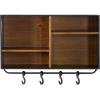 imageThe Novogratz Metal 4 Cubbies and 4 Hangers Wall Hook 23quot x 8quot x 14quot BrownBrown
