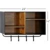 imageThe Novogratz Metal 4 Cubbies and 4 Hangers Wall Hook 23quot x 8quot x 14quot BrownBrown