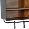 imageThe Novogratz Metal 4 Cubbies and 4 Hangers Wall Hook 23quot x 8quot x 14quot BrownBrown