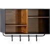 imageThe Novogratz Metal 4 Cubbies and 4 Hangers Wall Hook 23quot x 8quot x 14quot BrownBrown