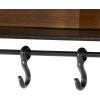 imageThe Novogratz Metal 4 Cubbies and 4 Hangers Wall Hook 23quot x 8quot x 14quot BrownBrown