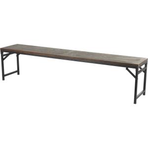 imageDeco 79 Foyer Hallway Front Door Doorway Living Mudroom Bedroom Waiting Room Industrial Iron Bench 55quot x 13quot x 18quot BrownDark Brown