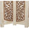 imageDeco 79 Mango Wood Floral Handmade Partition Room Divider Screen Foldable Arched Partition 4 Panel Privacy Screen with Intricately Carved Designs Room Partition 62quot x 1quot x 72quot BrownBrown