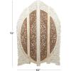 imageDeco 79 Mango Wood Floral Handmade Partition Room Divider Screen Foldable Arched Partition 4 Panel Privacy Screen with Intricately Carved Designs Room Partition 62quot x 1quot x 72quot BrownBrown