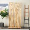 imageDeco 79 Teak Wood Tree Handmade Partition Room Divider Screen Single Panel Privacy Screen with Raw Branches Room Partition 40quot x 8quot x 80quot Light BrownLight Brown