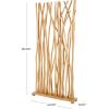 imageDeco 79 Teak Wood Tree Handmade Partition Room Divider Screen Single Panel Privacy Screen with Raw Branches Room Partition 40quot x 8quot x 80quot Light BrownLight Brown