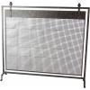 imageDeco 79 Metal Geometric Living Room Fireplace Screen Suspended Grid Single Panel Fire Spark Guard with Bolted Detailing Screen 38quot x 9quot x 35quot Black