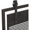 imageDeco 79 Metal Geometric Living Room Fireplace Screen Suspended Grid Single Panel Fire Spark Guard with Bolted Detailing Screen 38quot x 9quot x 35quot Black