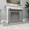 imageDeco 79 Metal Geometric Living Room Fireplace Screen Suspended Grid Single Panel Fire Spark Guard with Bolted Detailing Screen 38quot x 9quot x 35quot Black