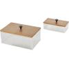 imageDeco 79 Acrylic Plastic Decorative Box Book Shaped Boxes with Wood Lids Set of 2 Decorative Keepsake Boxes 9quot 7quotW ClearClear