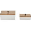 imageDeco 79 Acrylic Plastic Decorative Box Book Shaped Boxes with Wood Lids Set of 2 Decorative Keepsake Boxes 9quot 7quotW ClearClear