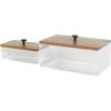 imageDeco 79 Acrylic Plastic Decorative Box Book Shaped Boxes with Wood Lids Set of 2 Decorative Keepsake Boxes 9quot 7quotW ClearClear