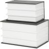 imageDeco 79 Canvas Decorative Box Faux Storage Book Book Shaped Boxes with Gold Live Laugh Love Text Set of 2 Decorative Keepsake Boxes 11quot 9quotH WhiteBlack