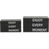 imageDeco 79 Canvas Decorative Box Faux Storage Book Book Shaped Boxes with Gold Live Laugh Love Text Set of 2 Decorative Keepsake Boxes 11quot 9quotH WhiteBlack